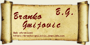 Branko Gmijović vizit kartica